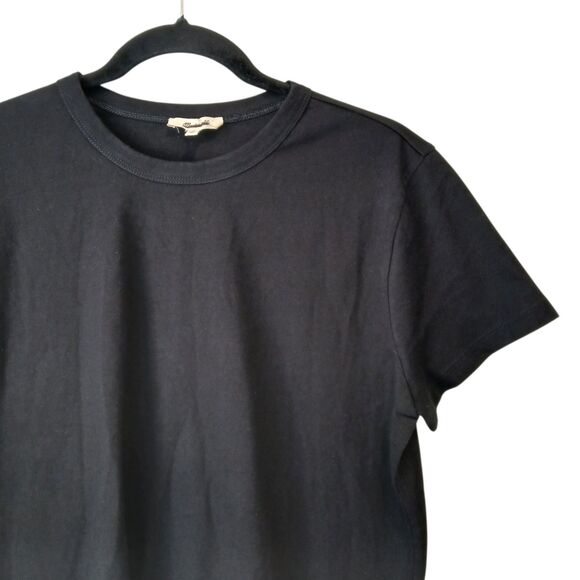Madewell Black Short Sleeve Cotton Perfect Crewneck Tee Size Medium NEW NS581 - Picture 4 of 10
